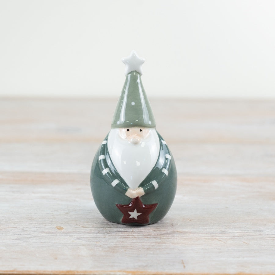 Fat Green Santa Ornament - 12cm