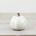 Halloween White Patterned Pumpkin Ceramic Decoration 10.8cm