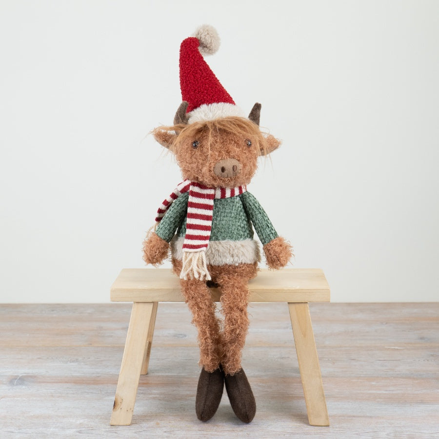 Festive Highland Cow Shelf Sitter 64cm