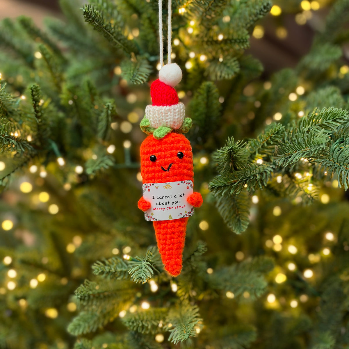 Crochet Carrot Christmas Bauble - 16cm
