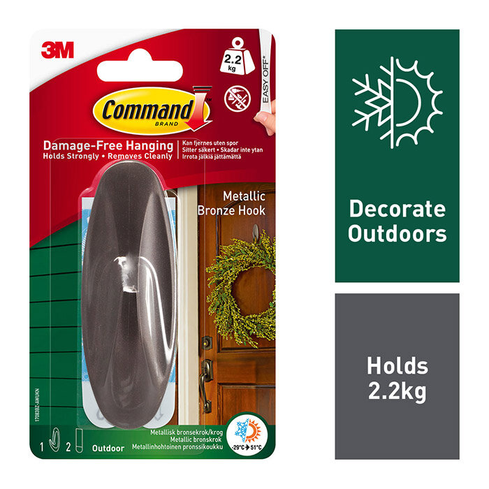 Command Outdoor Designer Hook Large Bronze