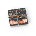 Harvest Pumpkin Set of 2 Slate Coasters Tied with String