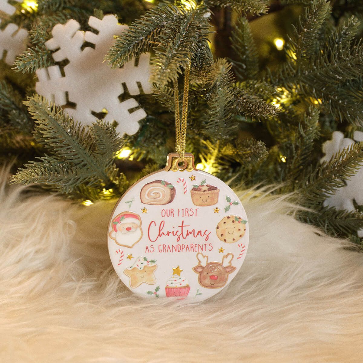 Santa's Magical Feast First Christmas Grandparents Bauble