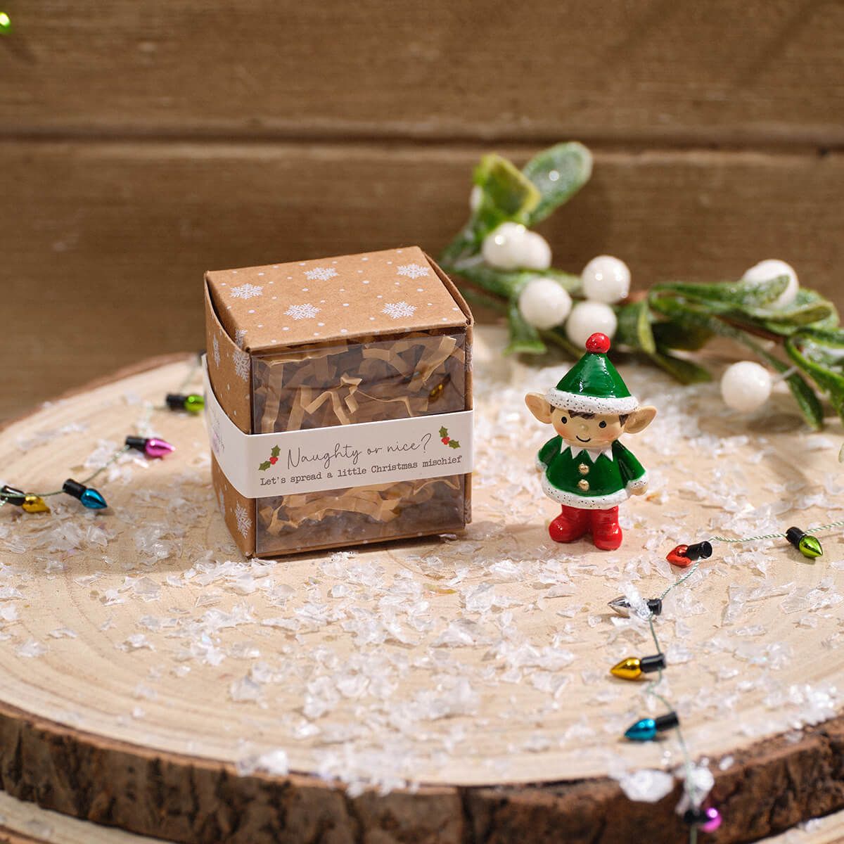 Christmas Tiny World Resin Elf Keepsake With Gift Box