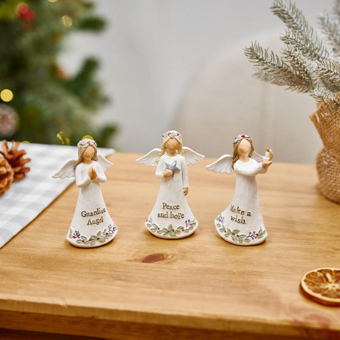 Xmas Angel Ornament Polyresin With Quote