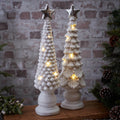 Christmas LED Light Up Tree Ornament Large White Glitter - 48cm