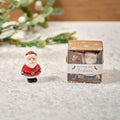 Christmas Tiny World Resin Father Christmas Keepsake Ornament With Gift Box