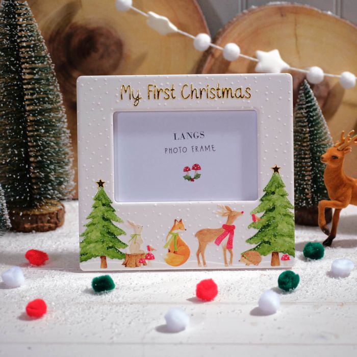 My First Christmas Ceramic Photo Frame with Gold Detail Winter Wonderland
