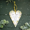 With Love At Christmas Our Angel  Design With Gold Ceramic Heart Hanger