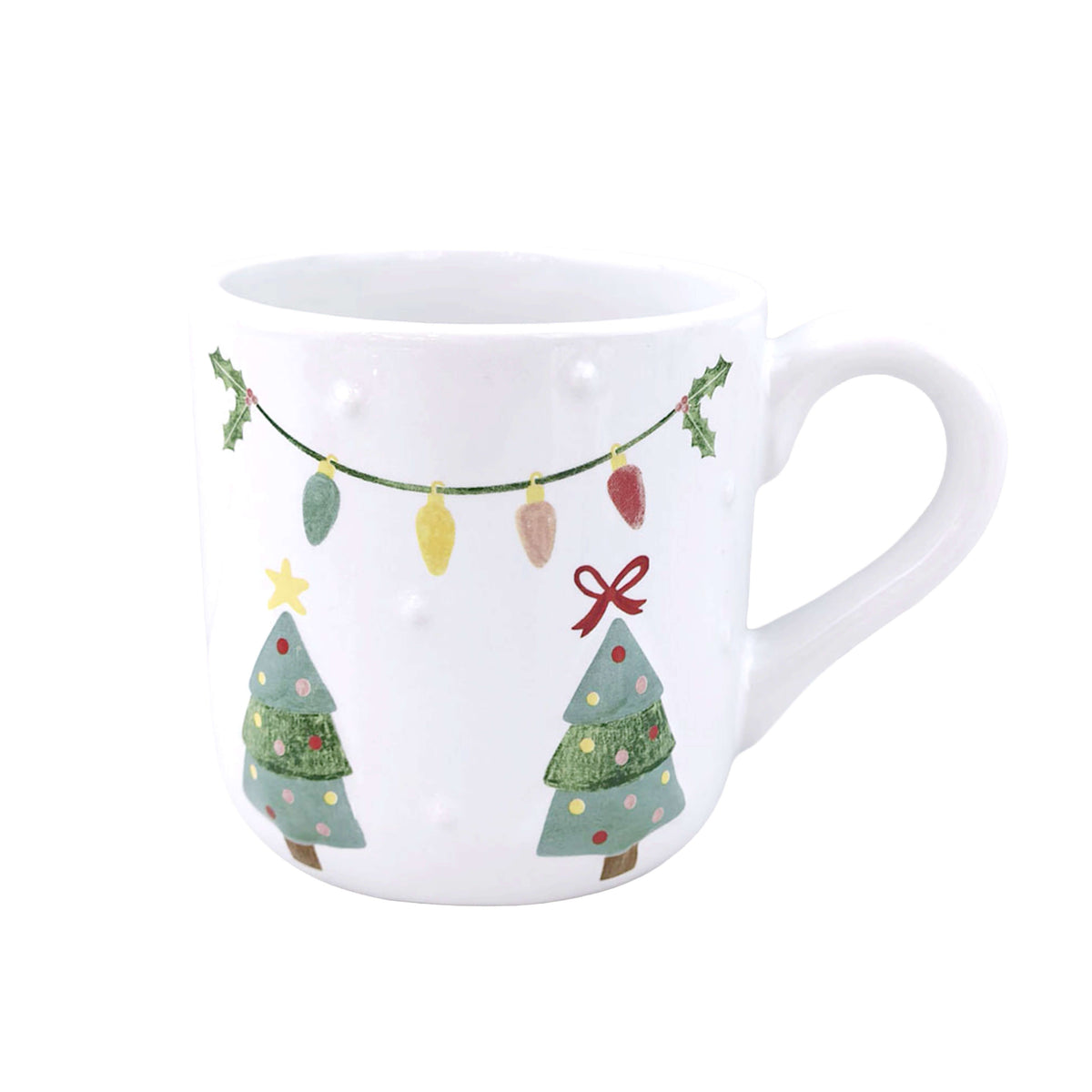Kitschmas Boxed Ceramic Christmas Tree Embossed Mug