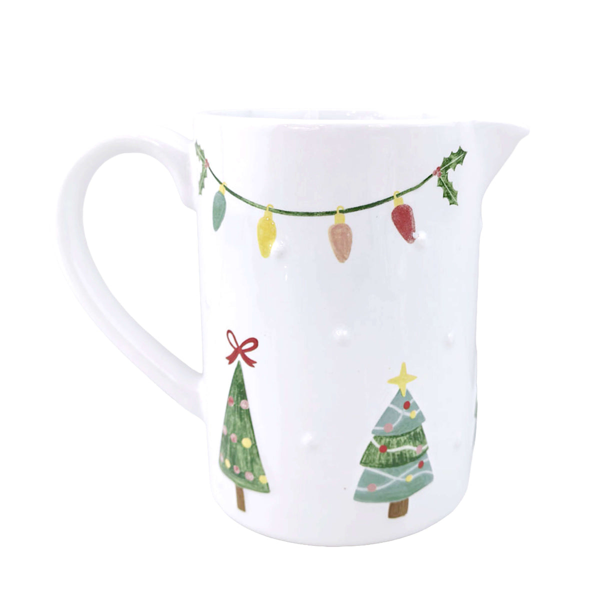 Kitschmas Boxed Ceramic Christmas Tree Embossed Large Decorative Jug