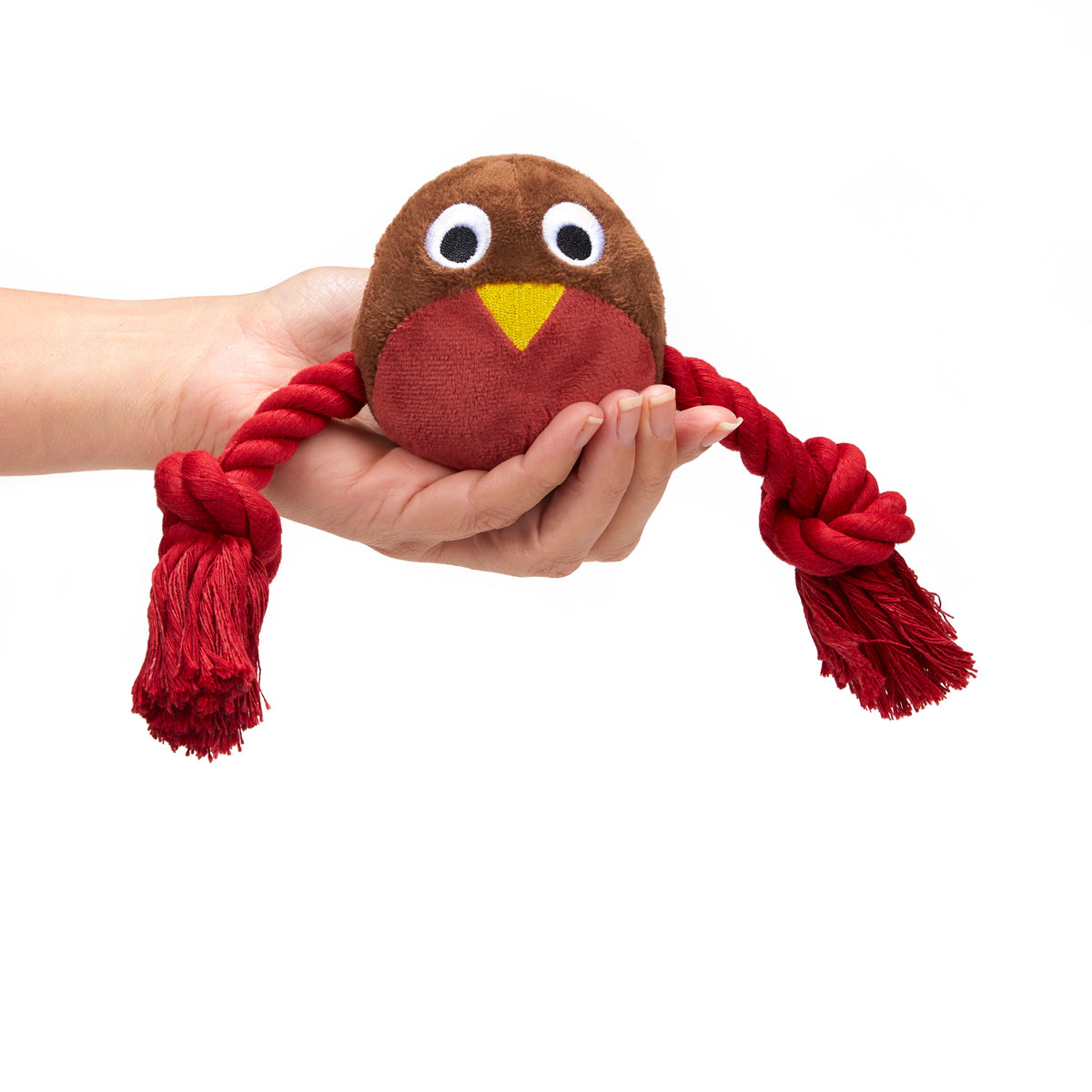 Petface Ryan Robin Rope Plush Christmas Dog Toy