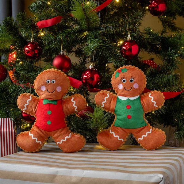 Zoon Gingerbread Buddy PlayPal Christmas Dog Toy