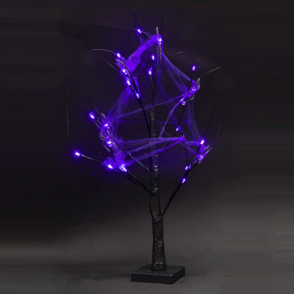 Noma Haunted Halloween Tree with Spiders & Lights - 60cm
