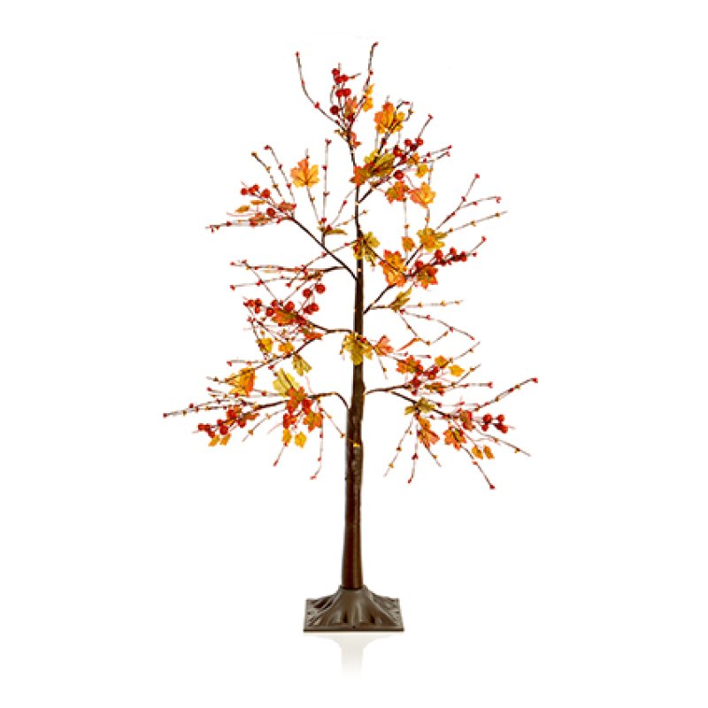 Premier Autumn Maple Leaf Light Up Twig Tree with Warm White LEDs - 100cm