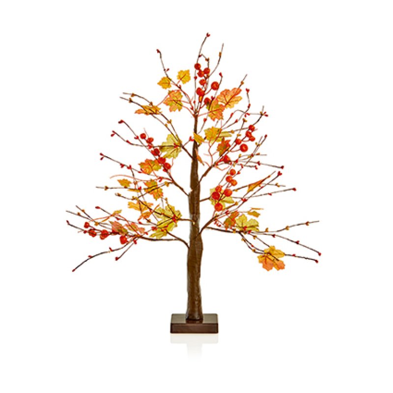 Premier Autumn Maple Leaf Light Up Twig Tree with Warm White LEDs - 60cm