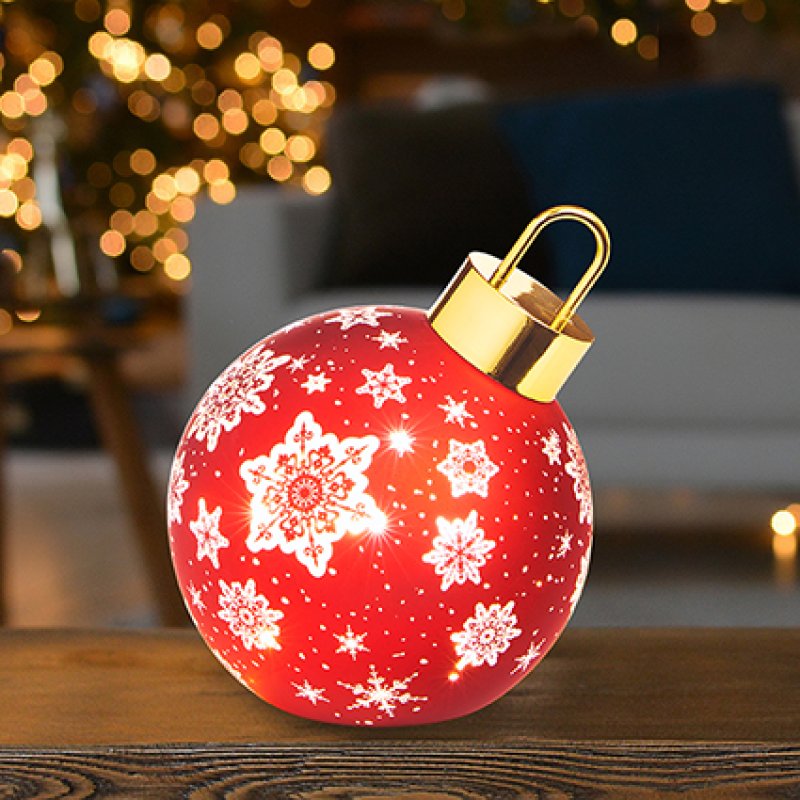 Light Up Red Table Top Bauble - 20.5cm