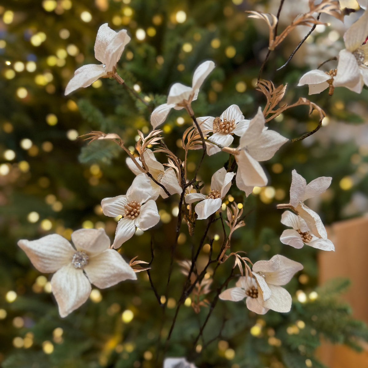 Large Latte Dogwood Floral Spray with Gems