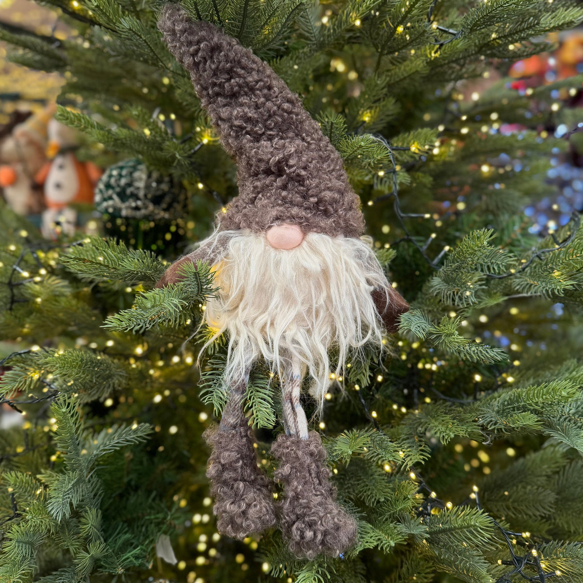 Fizzlewick Brown Fluffy Sitting Gonk with Dangly Legs - 53cm