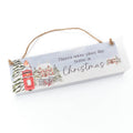 Christmas Cottage Theres Snow Place Like Home Chunky Wood Plaque