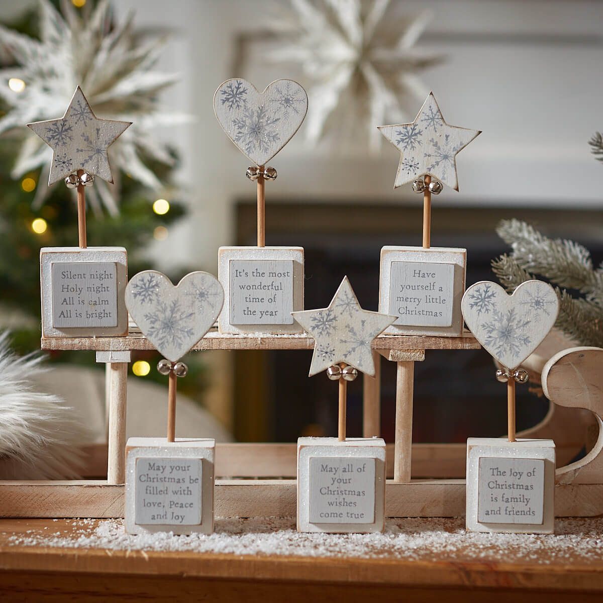 Christmas Star or Heart Block with Quote