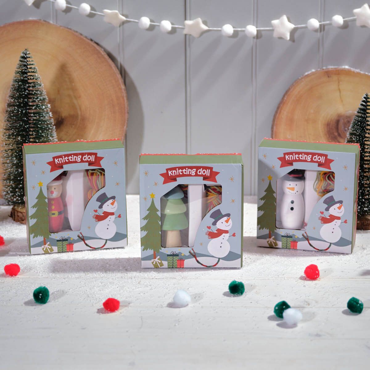 Christmas Wooden Knitting Doll Craft Kit Toy