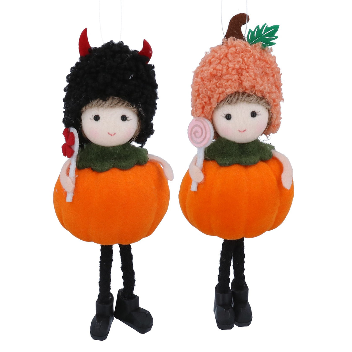 Gisela Graham Fabric Girl with Pumpkin Costume