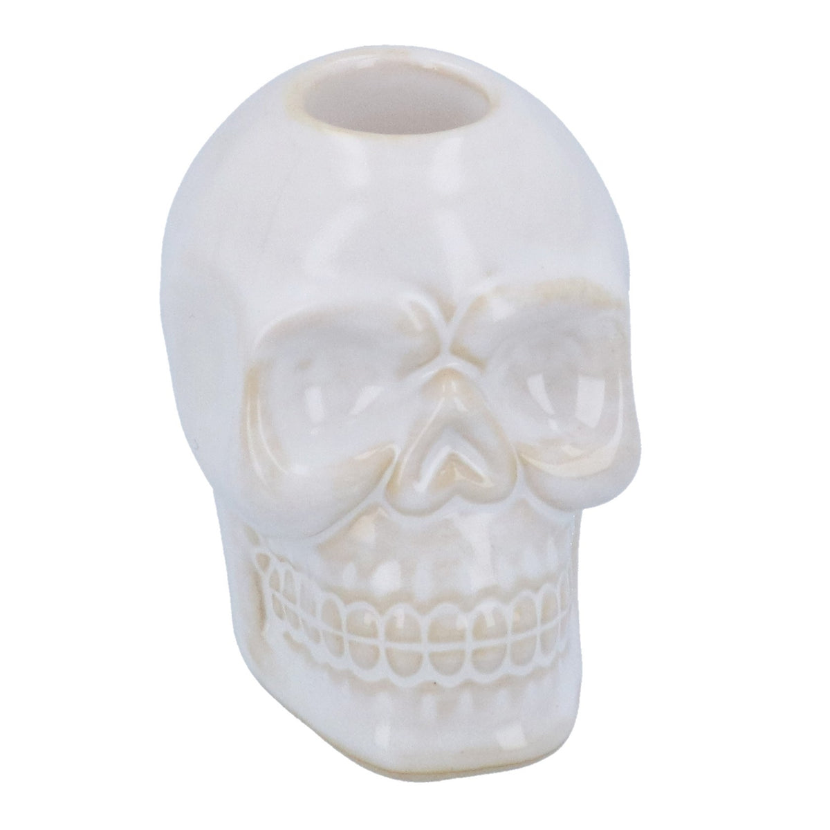 Gisela Graham Ceramic Skull Candlestick