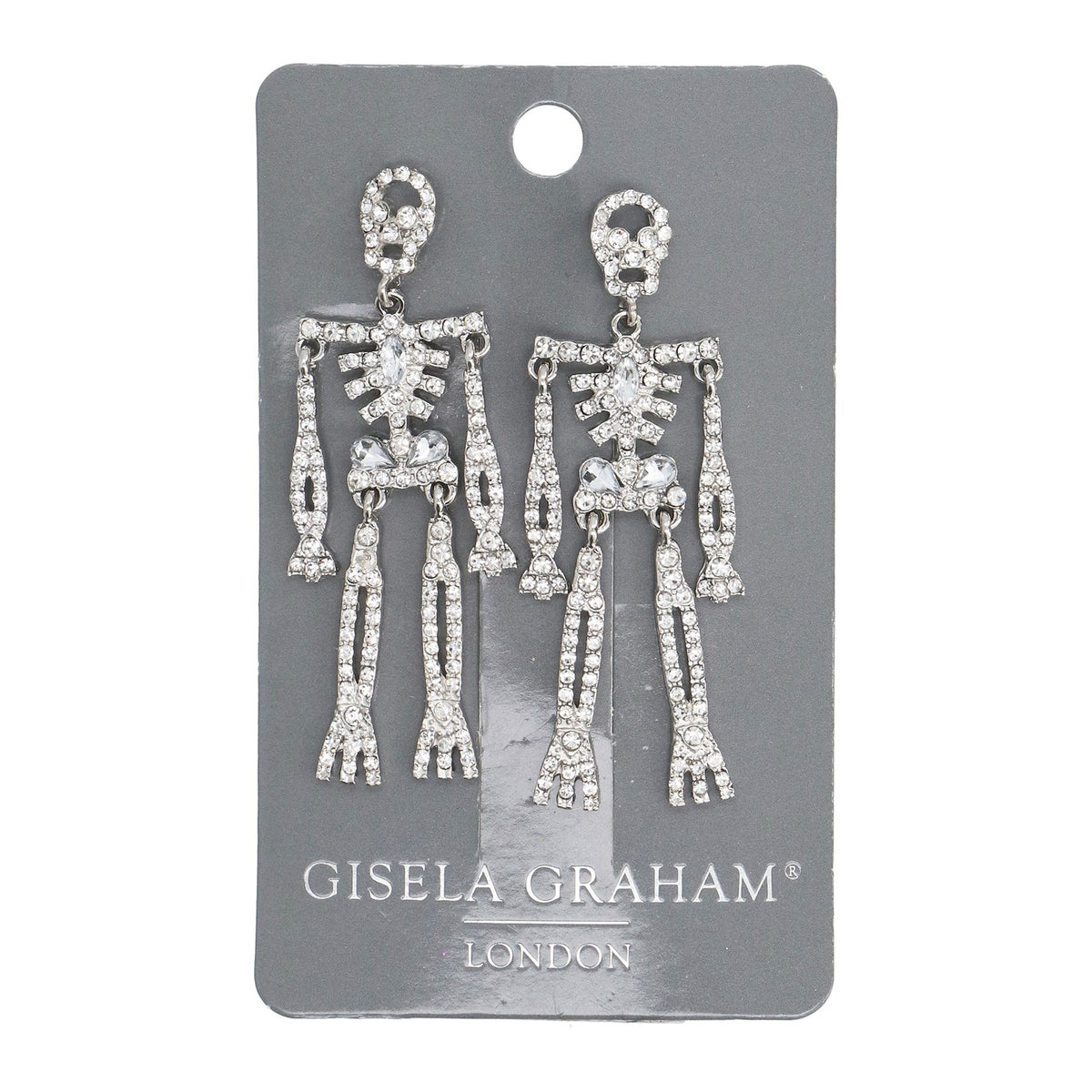 Gisela Graham - Spooky Halloween Skeleton Earrings 8cm
