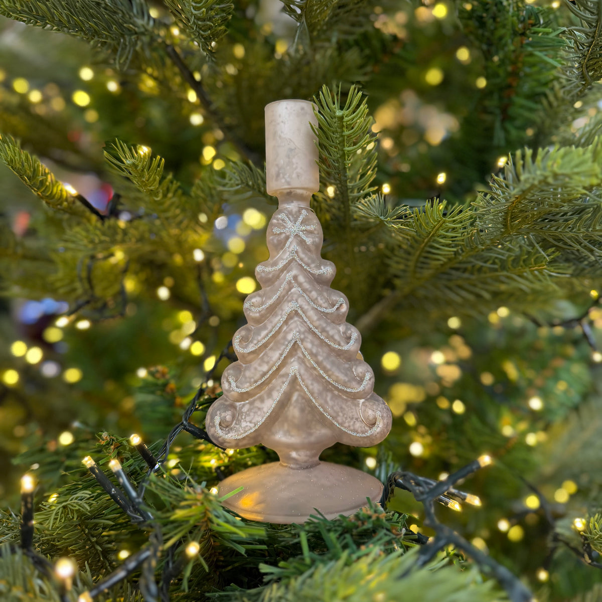 Gold Glitter Candle Stick Holder