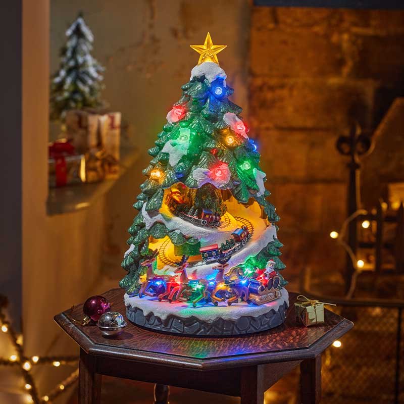All Aboard Christmas Tree Light Up Snow Scene