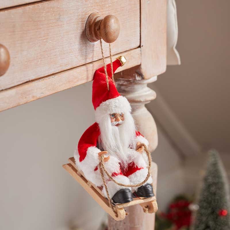 Red Sleigh Santa Pendant