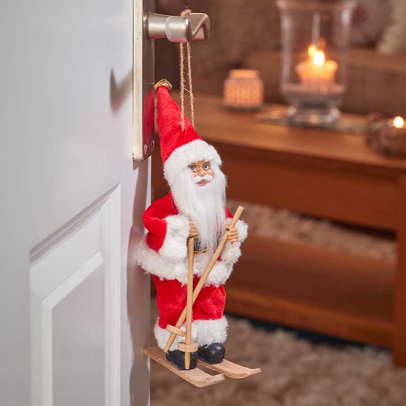 Red Ski Santa Pendant