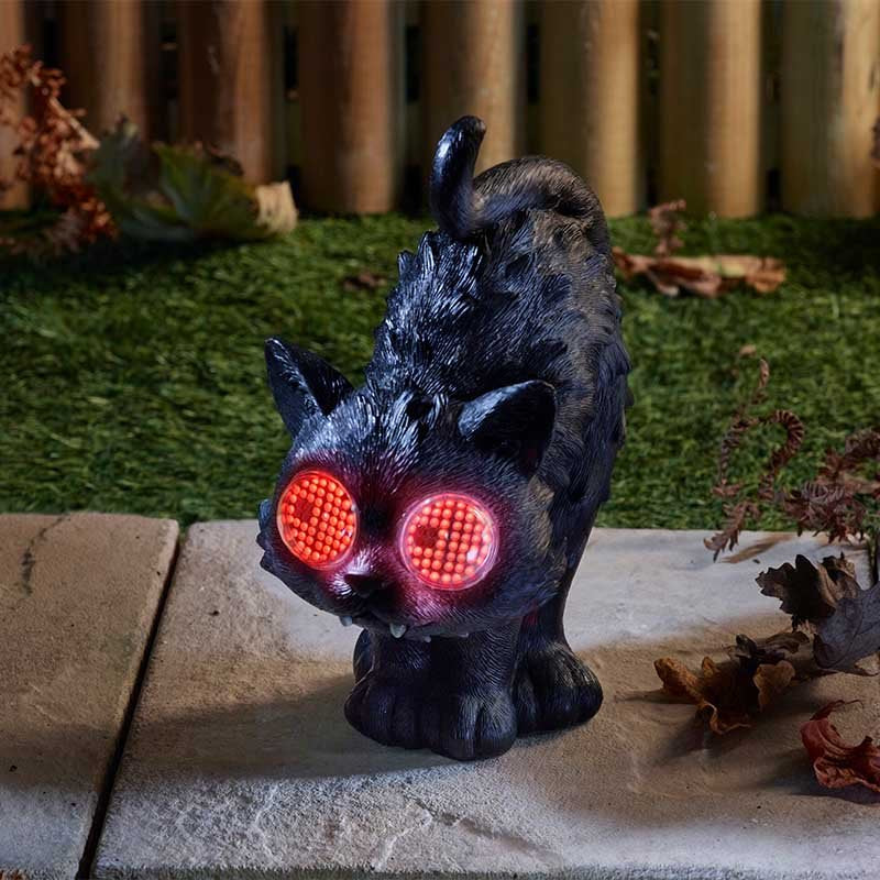 Halloween Blinking Scaredy Cat with Moving Light Up Eyes