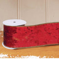 Red Deluxe Velvet Wired Ribbon 3m - 89mm