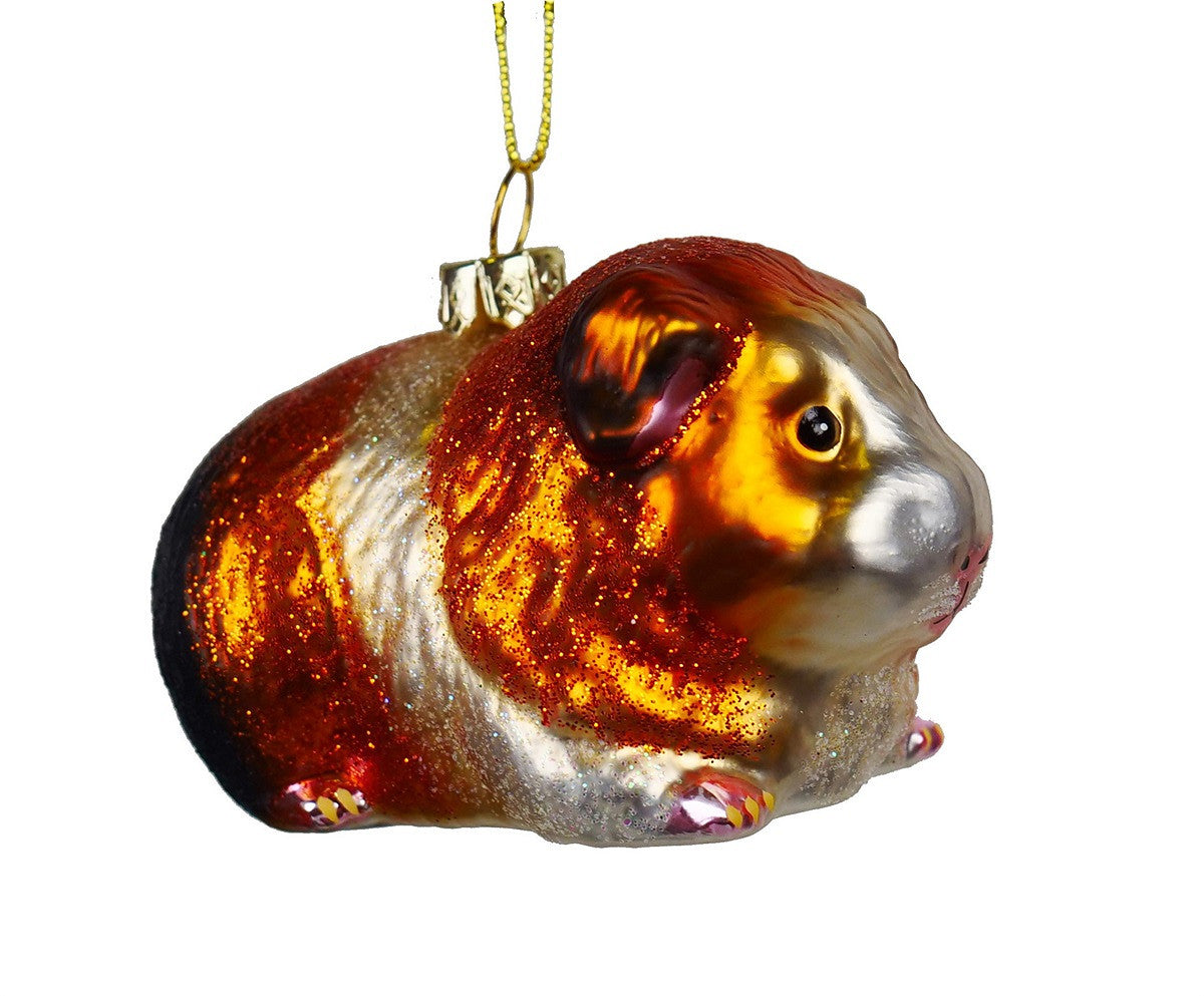 Glass Guinea Pig Christmas Bauble