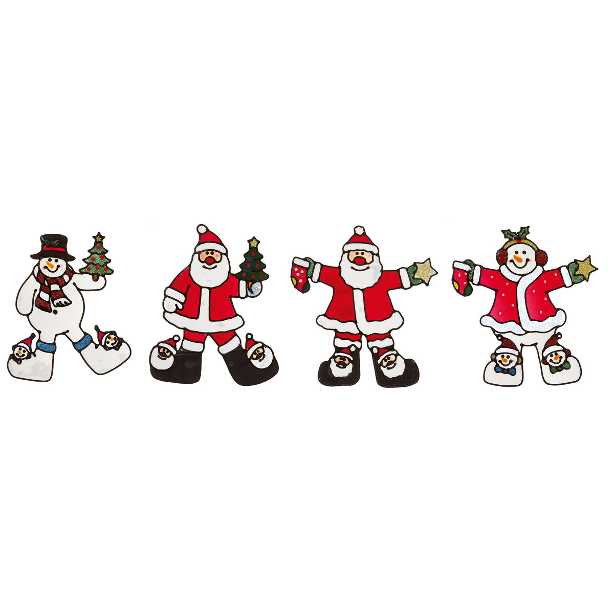 Santa or Snowman Window Cling Sticker - 22cm