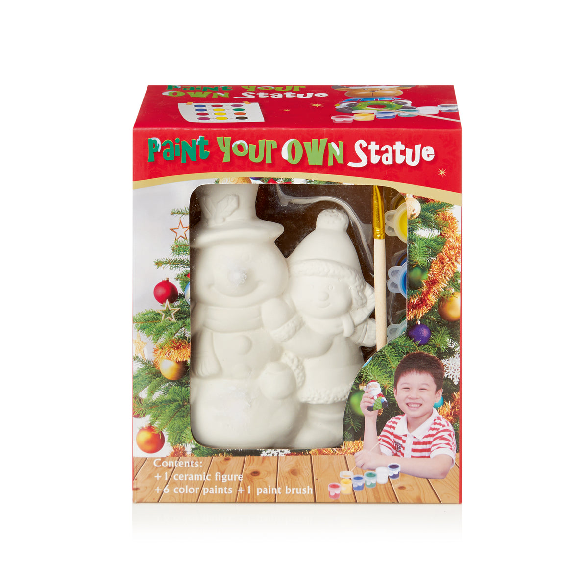 Christmas Paint Your Own Snowman Family Pot Ornament with Paints