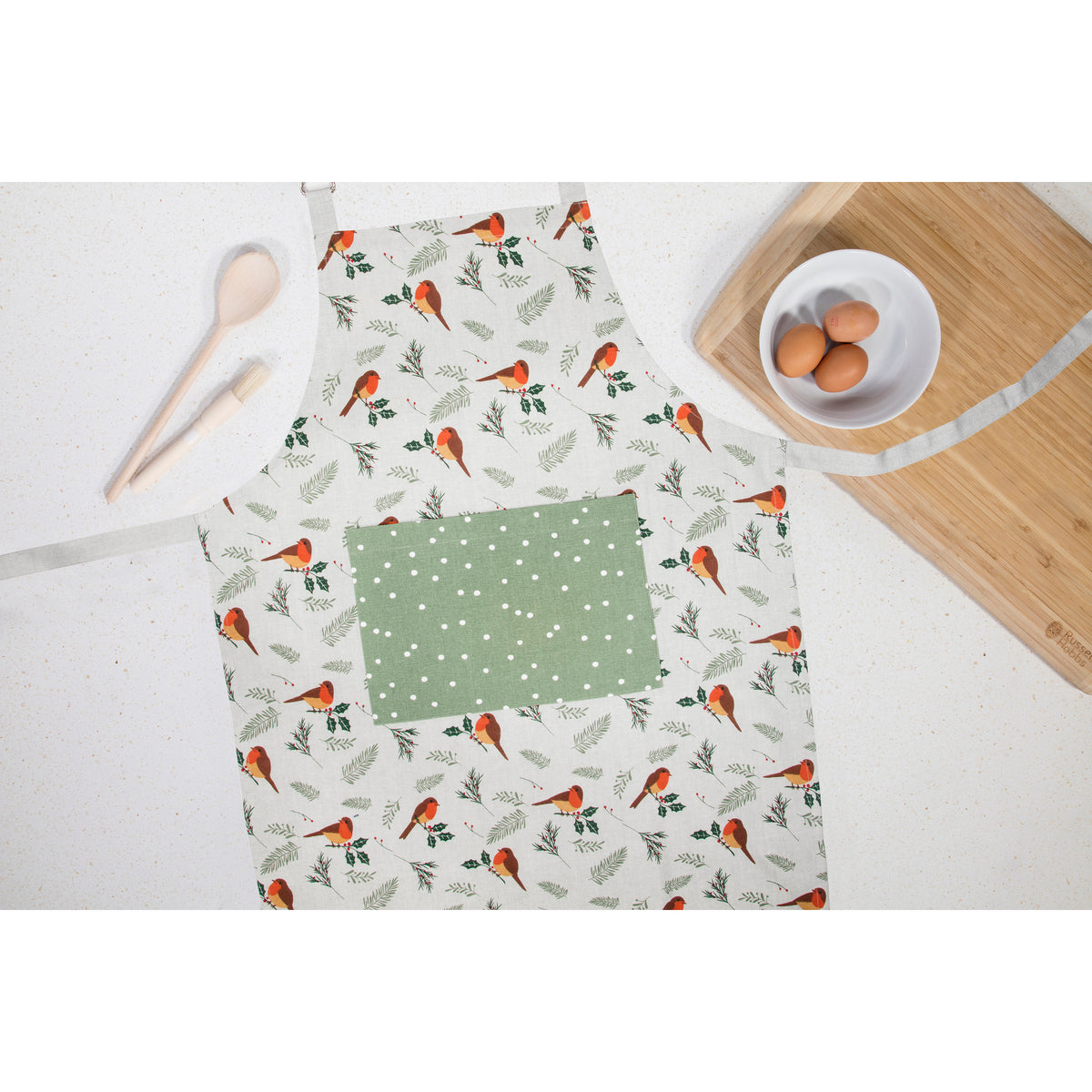Christmas Robin Adult Spot Apron