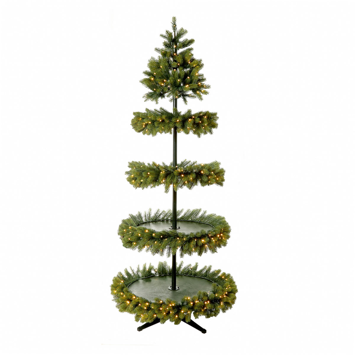 Premier Pre Lit Rotating Tree Shelf - 2.1m