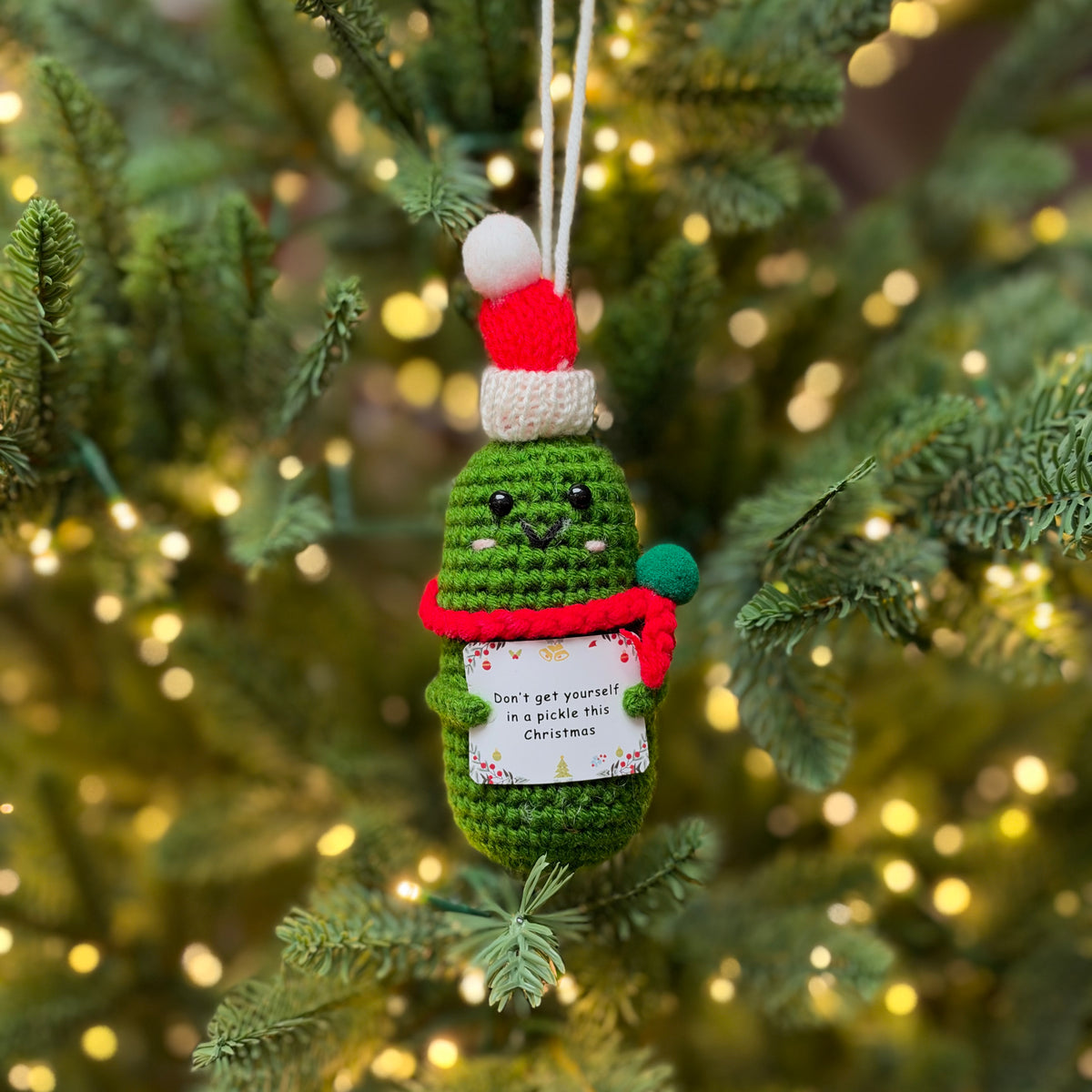 Crochet Pickle Christmas Bauble - 13cm