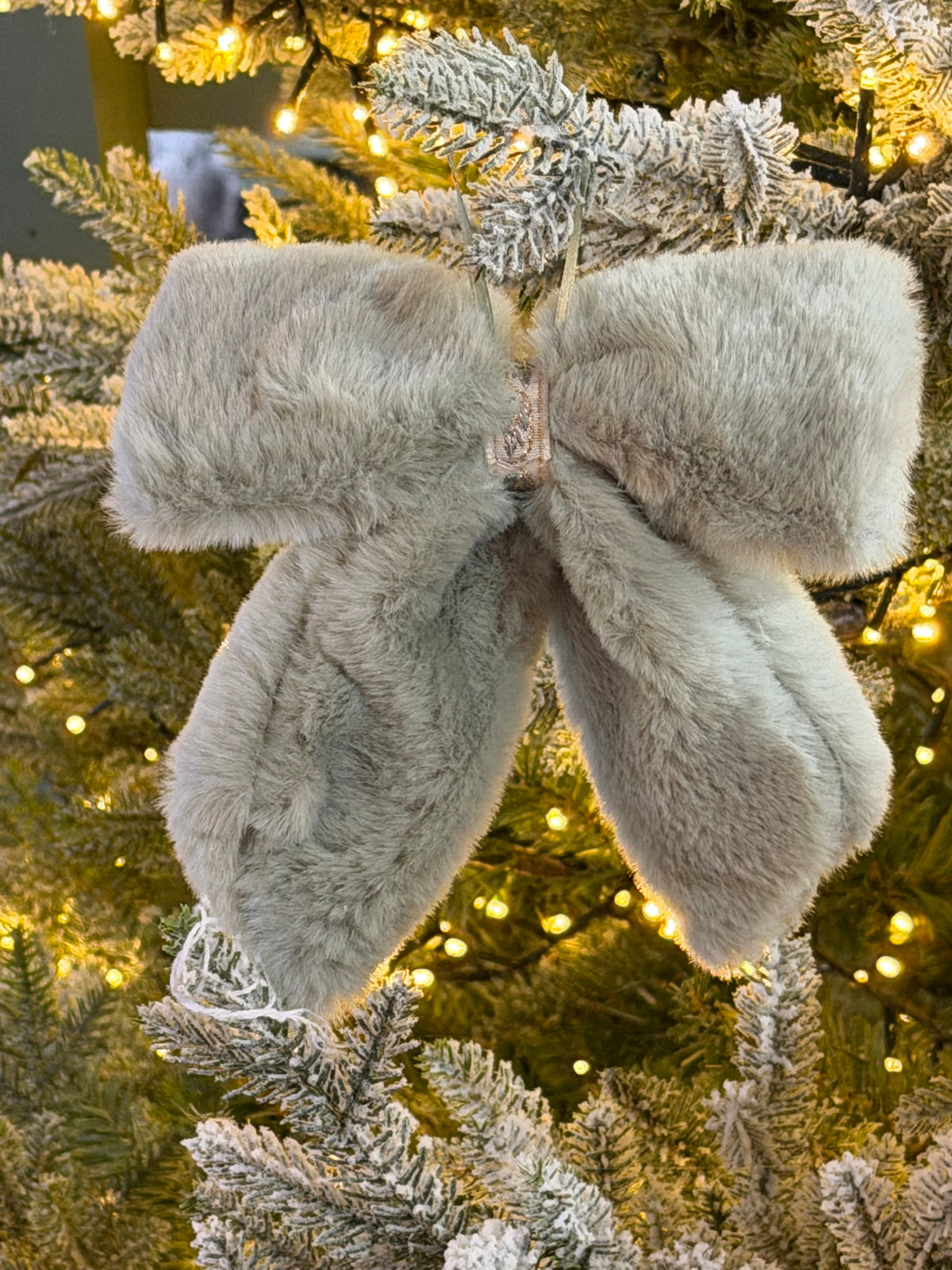 Celadon Sage Green Fluffy Bow Hanging Decoration