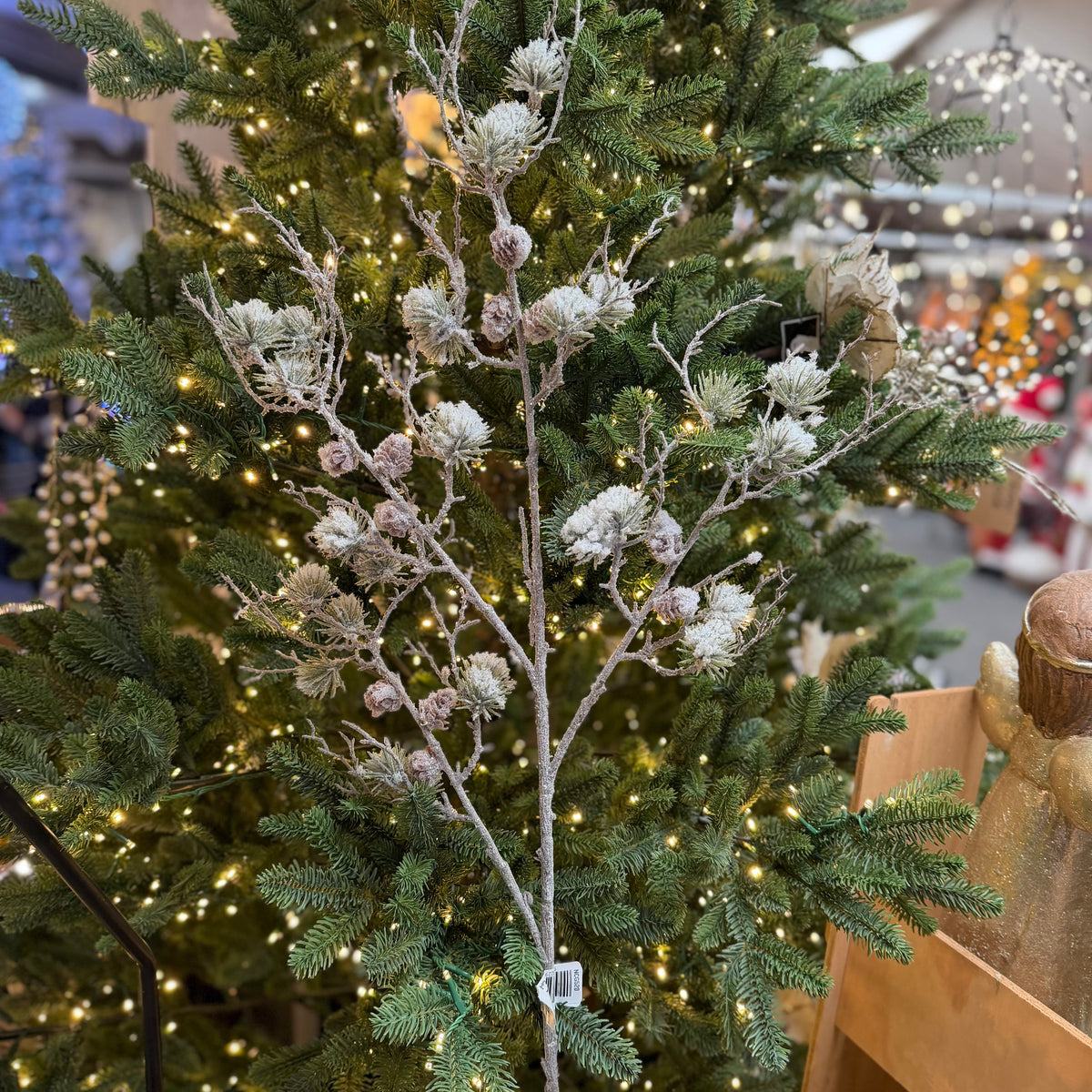 X-Large Snowy Pine with Cones Spray