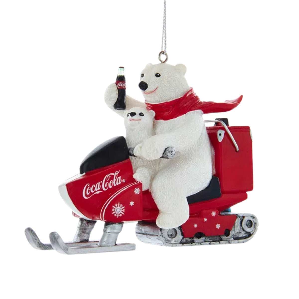 Coca-Cola Polar Bear Skidooing with Cub Christmas Bauble