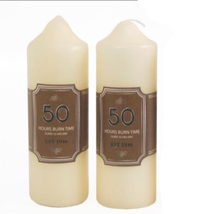 Overdipped Church Pillar Candle - 15cm