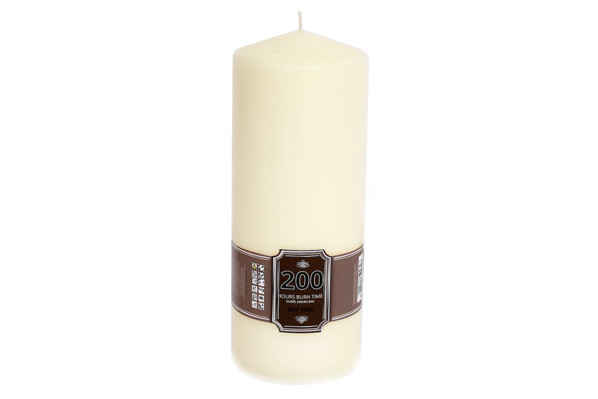 Cream Wax Pillar Candle - 25x10cm