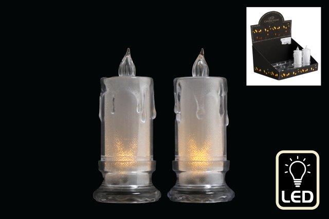 LED Acrylic Light Up Drip Effect Candle 10cm