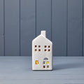 Reactive Glazed Ceramic House Tealight Holder - 17cm