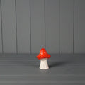 White Ceramic Red Toadstool Mushroom - 9.5cm