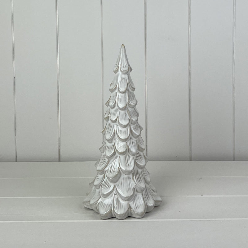 Glazed Ceramic Tree Ornament with Textured Detail - 25.5cm
